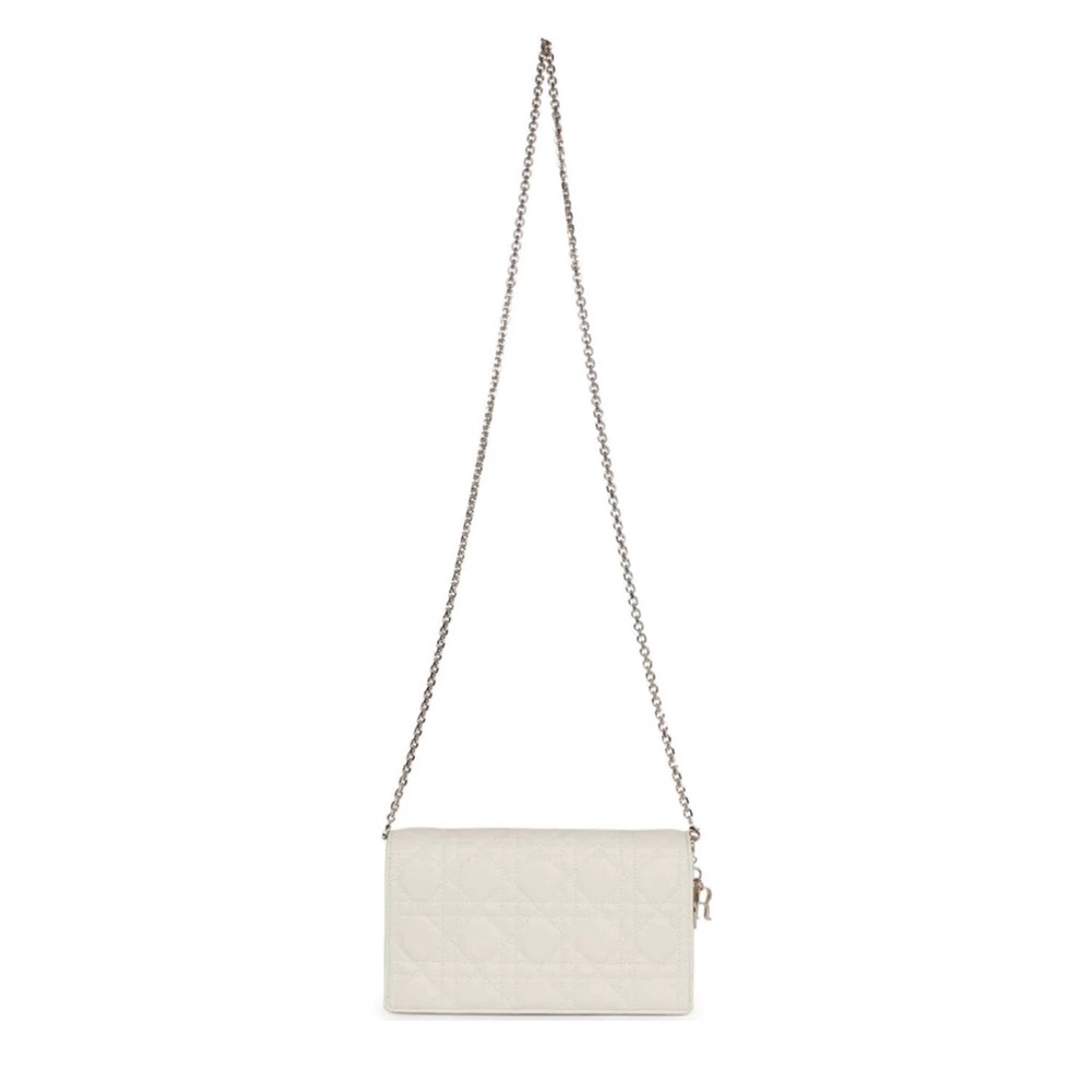 COPY - Christian Dior Lady Dior Pouch Latte Lambskin silver Hardware - Picture 3 of 7